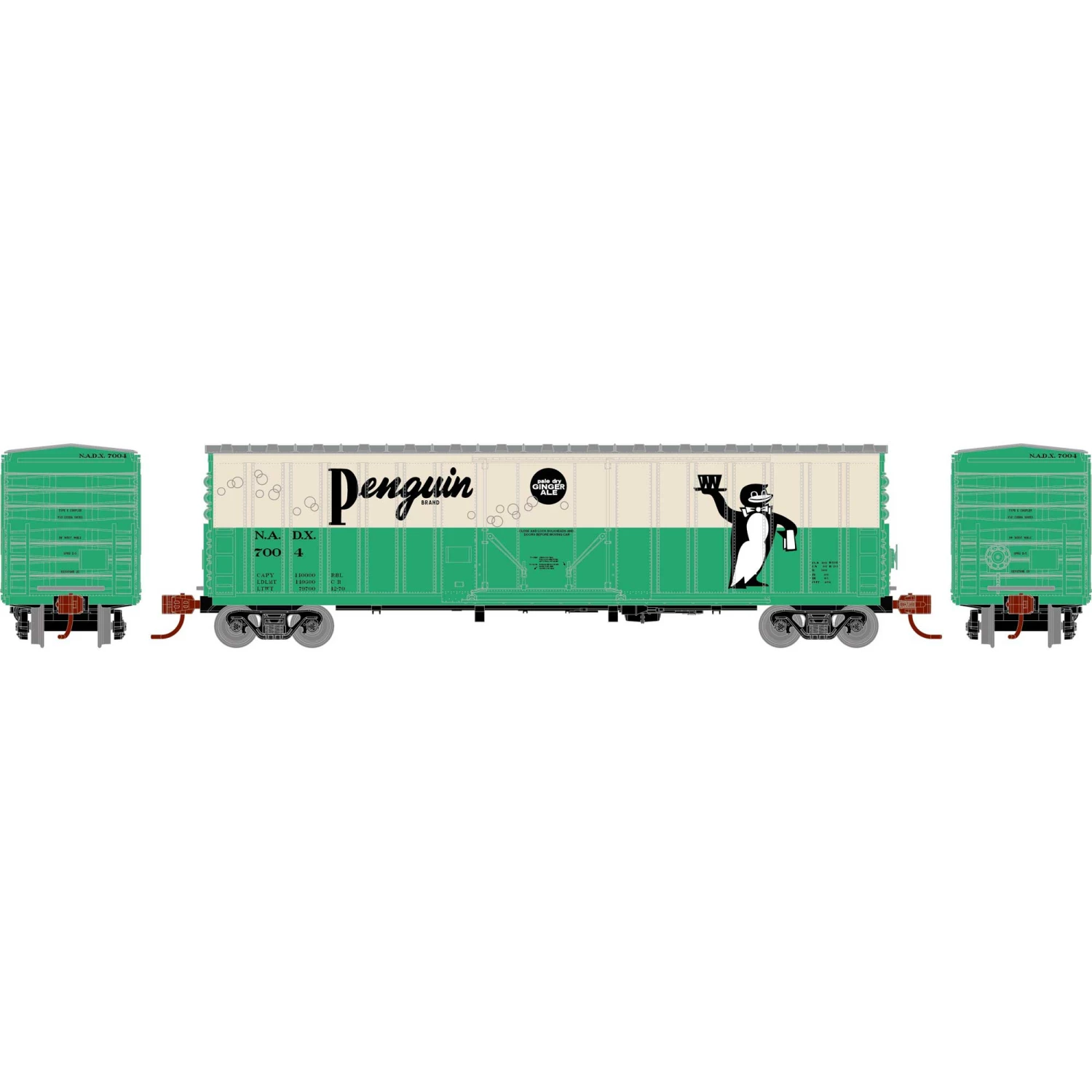 Athearn N 50' NACC Box, Penguin Ginger Ale #7004 for Freight Cars