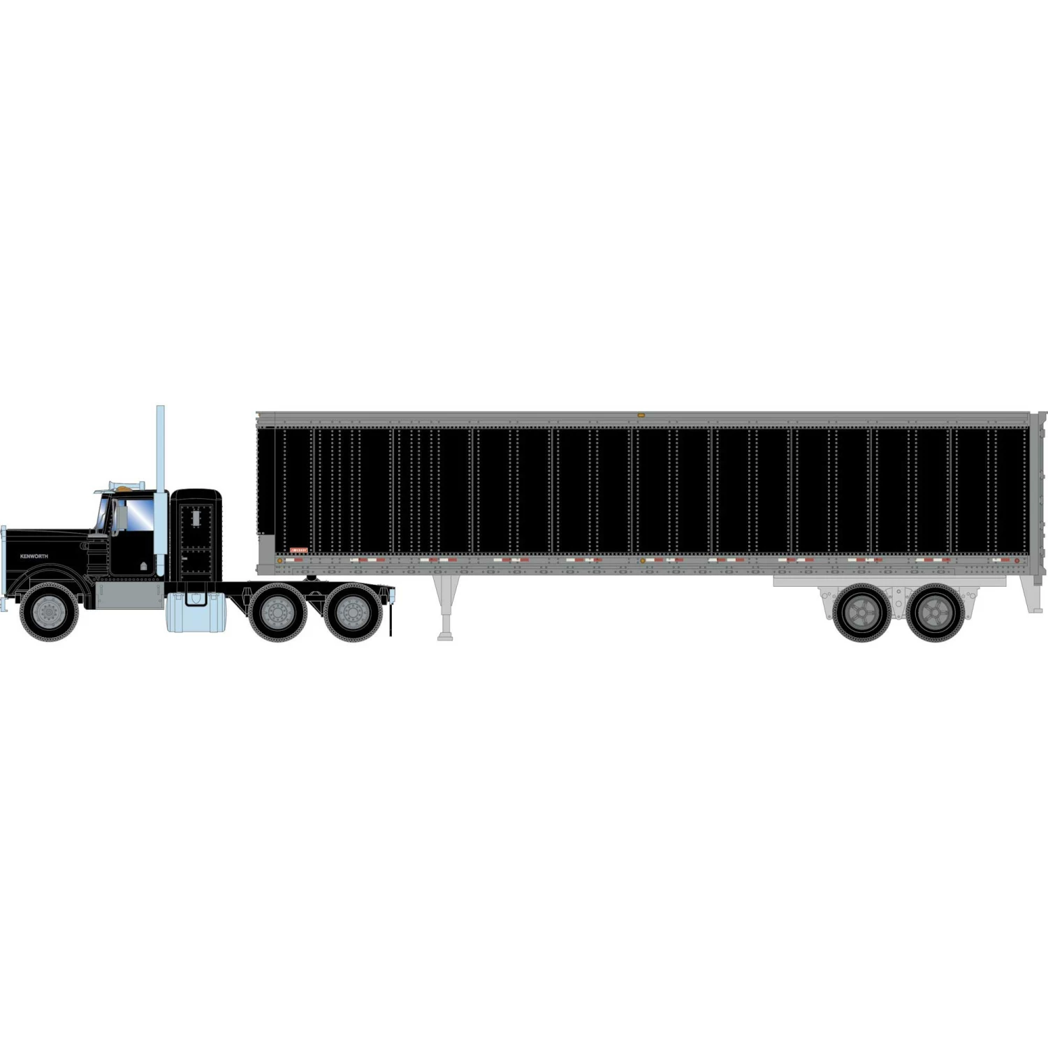 Athearn HO Kenworth Tractor & Trailer, Black for Vehicles & Containers