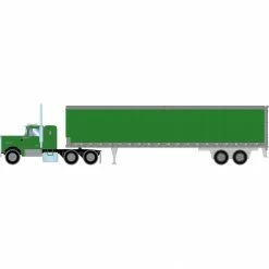 Athearn HO Kenworth Tractor & Trailer, Green for Vehicles & Containers