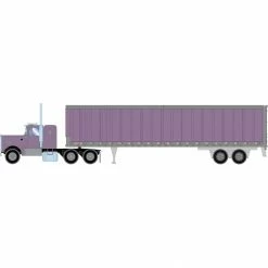 Athearn HO Kenworth Tractor & Trailer, Purple-Metallic for Vehicles & Containers