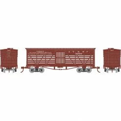 Athearn N 36' Old Time Stock Car, ATSF #52577 for Freight Cars