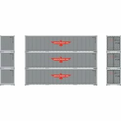 Athearn HO 40' Smooth Side Containers, APL #2 (3) for Vehicles & Containers