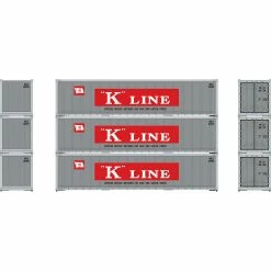 Athearn HO 40' Smooth Side Containers, KKLU #1 (3) for Vehicles & Containers