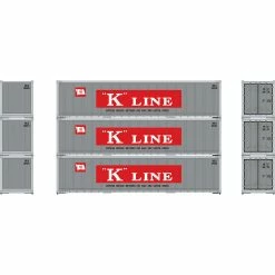 Athearn HO 40' Smooth Side Containers, KKLU #2 (3) for Vehicles & Containers
