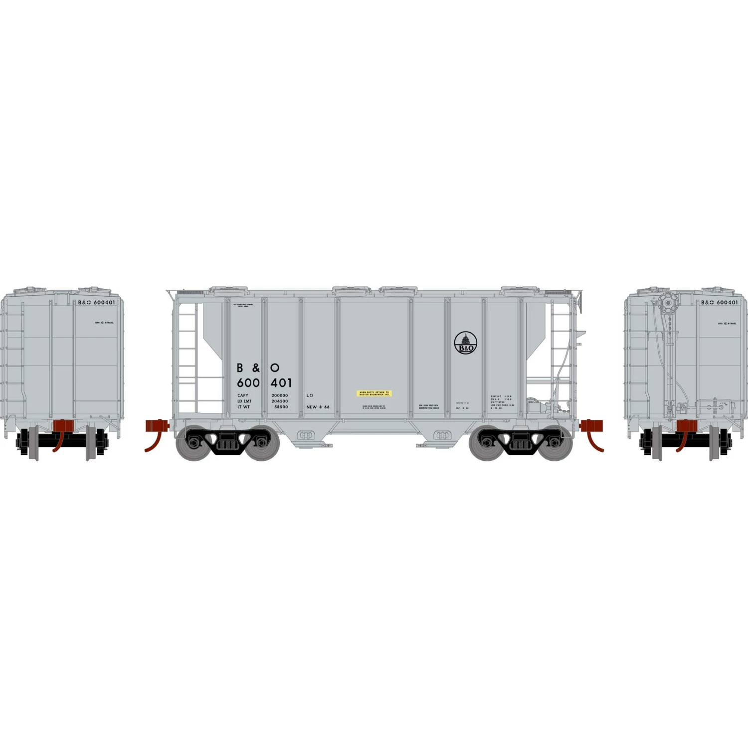 Athearn HO PS-2 2600 Covered Hopper, B&O #600401 for Freight Cars