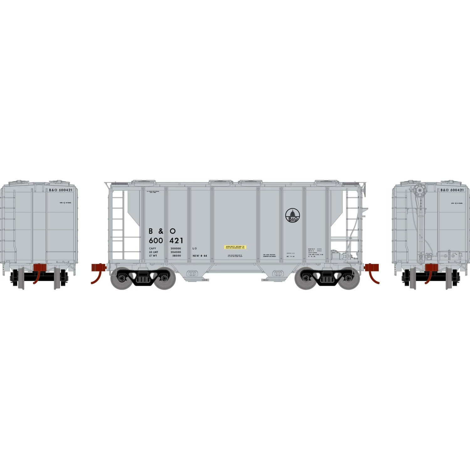 Athearn HO PS-2 2600 Covered Hopper, B&O #600421 for Freight Cars