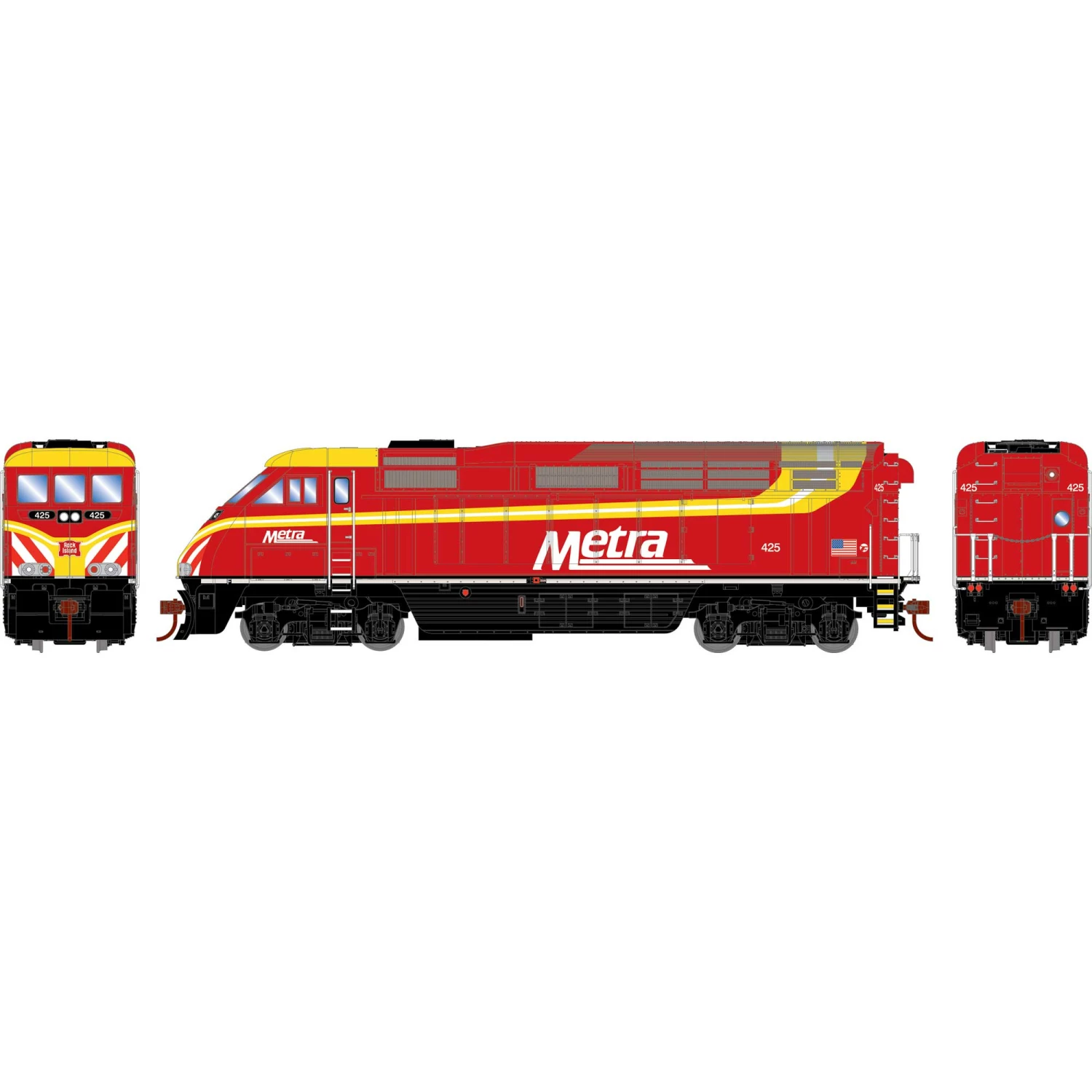 Athearn HO RTR F59PHI with DCC & Sound, METX #425 for Locomotives