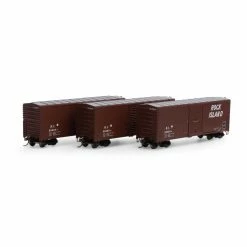 Athearn HO RTR 40' Modern Box, RI (3) for Freight Cars