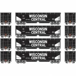 Athearn HO RTR 40' Offset Ballast Hopper with Load, WC #2 (4) for Freight Cars