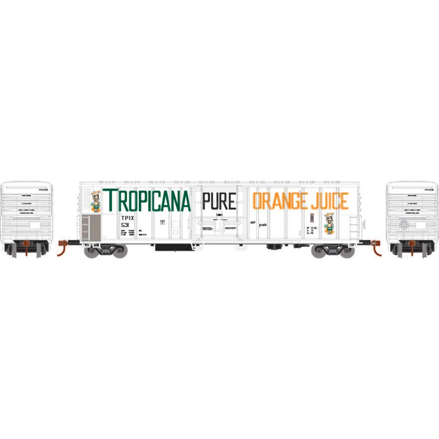 Athearn HO RTR 57' PCF Mechanical Reefer, Tropicana #531 for Freight Cars