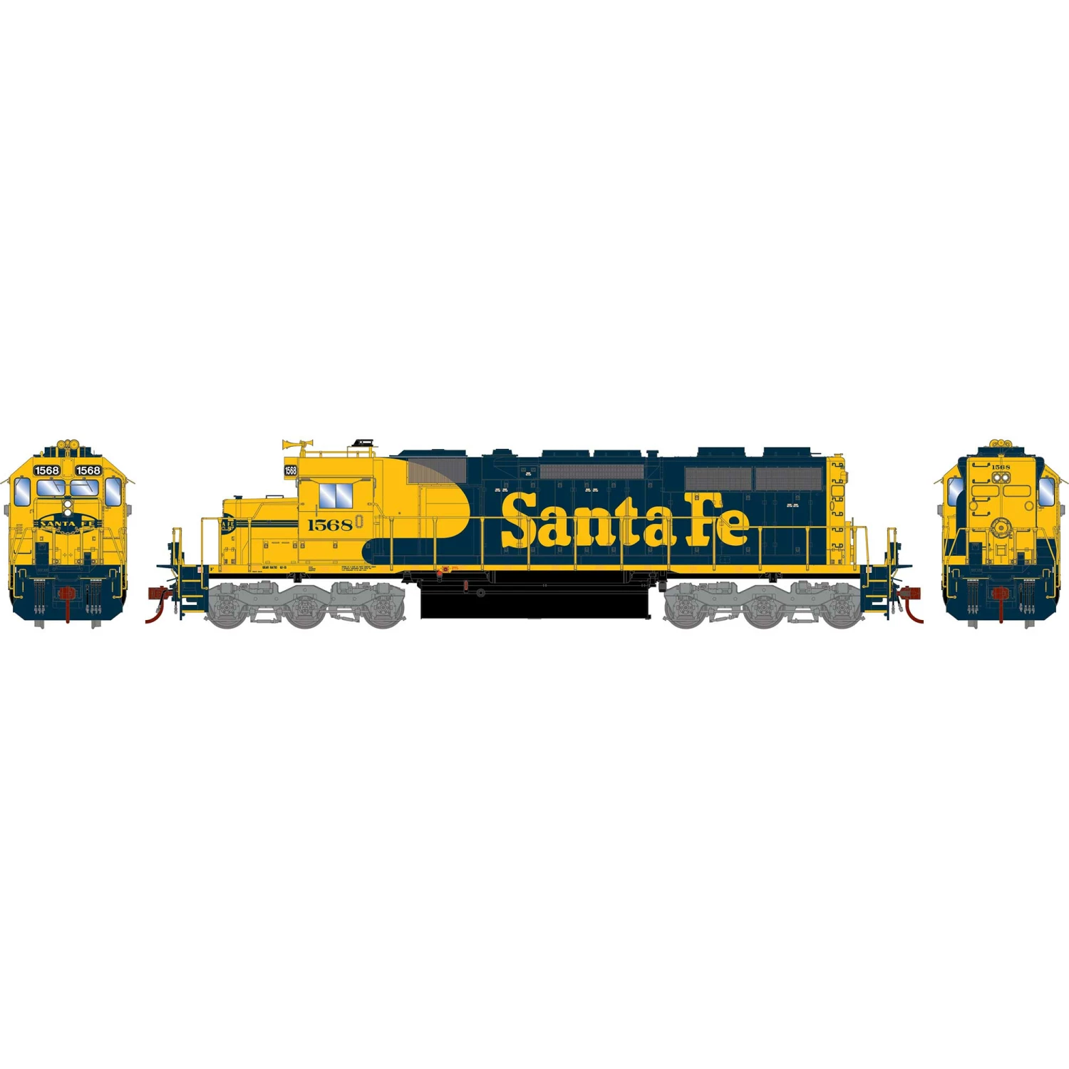 Athearn HO RTR SD39 with DCC & Sound, SF #1568 for Locomotives