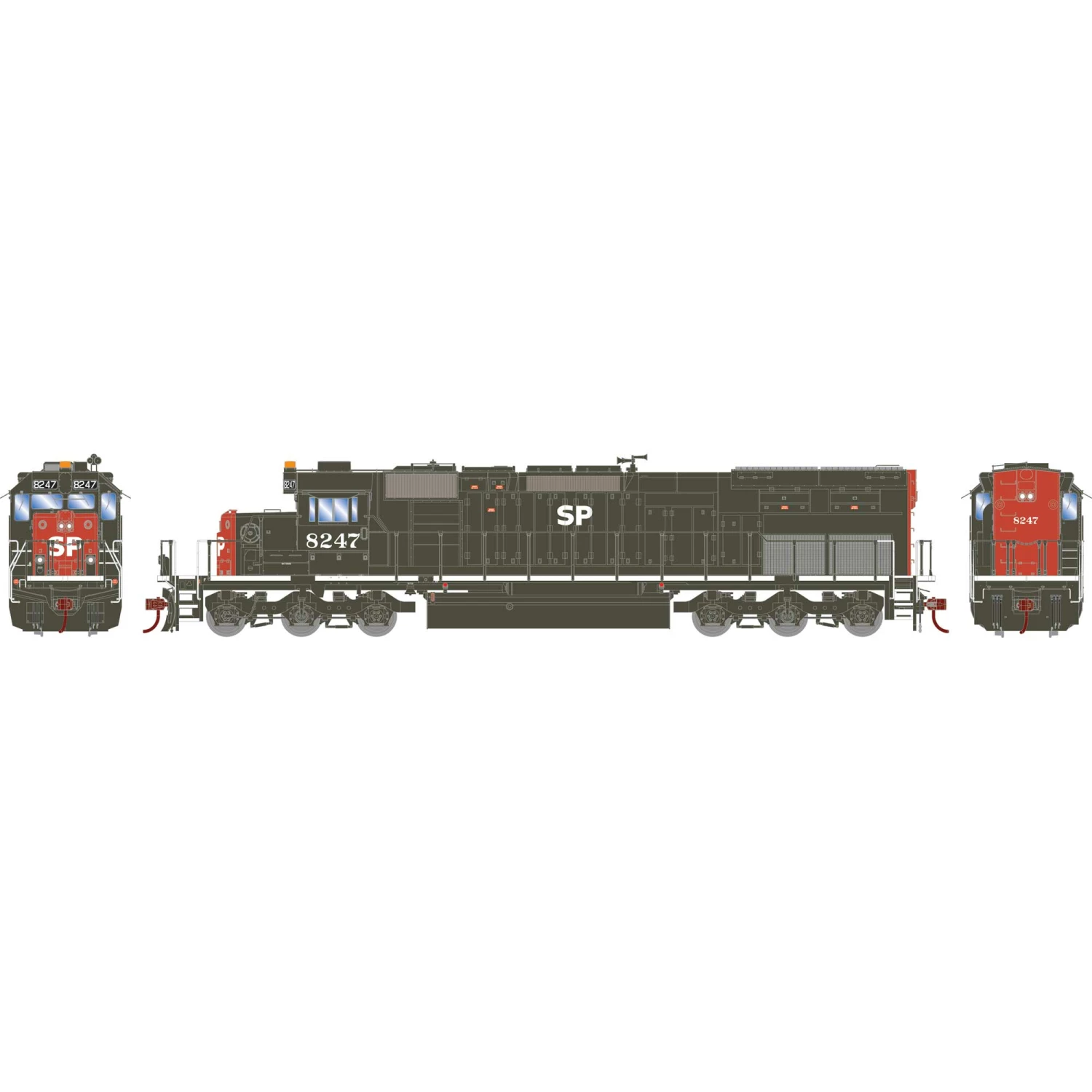 Athearn HO RTR SD40T-2, SP/Roseville #8247 for Locomotives