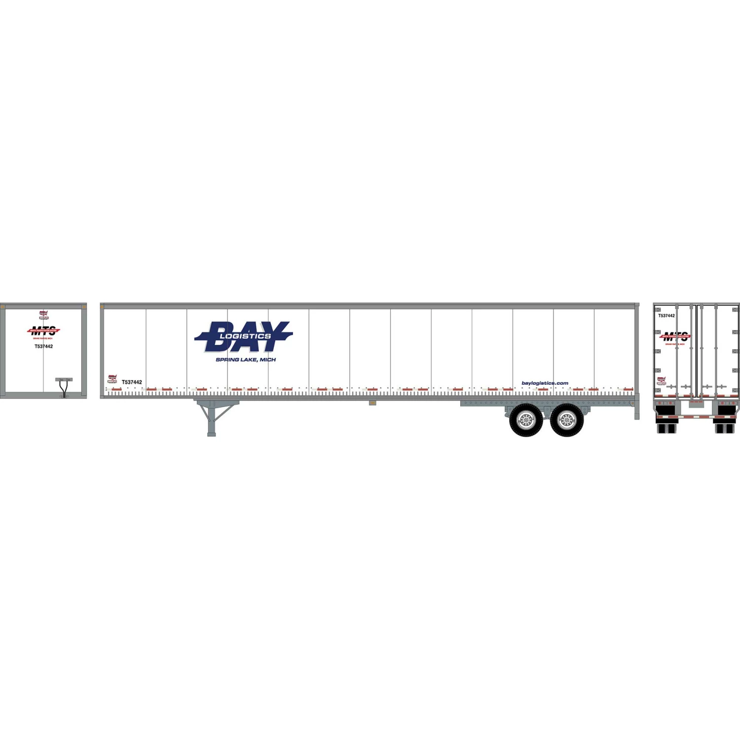 Athearn HO RTR 53' Wabash Plate Trailer, Bay Logistics #2 for Vehicles & Containers