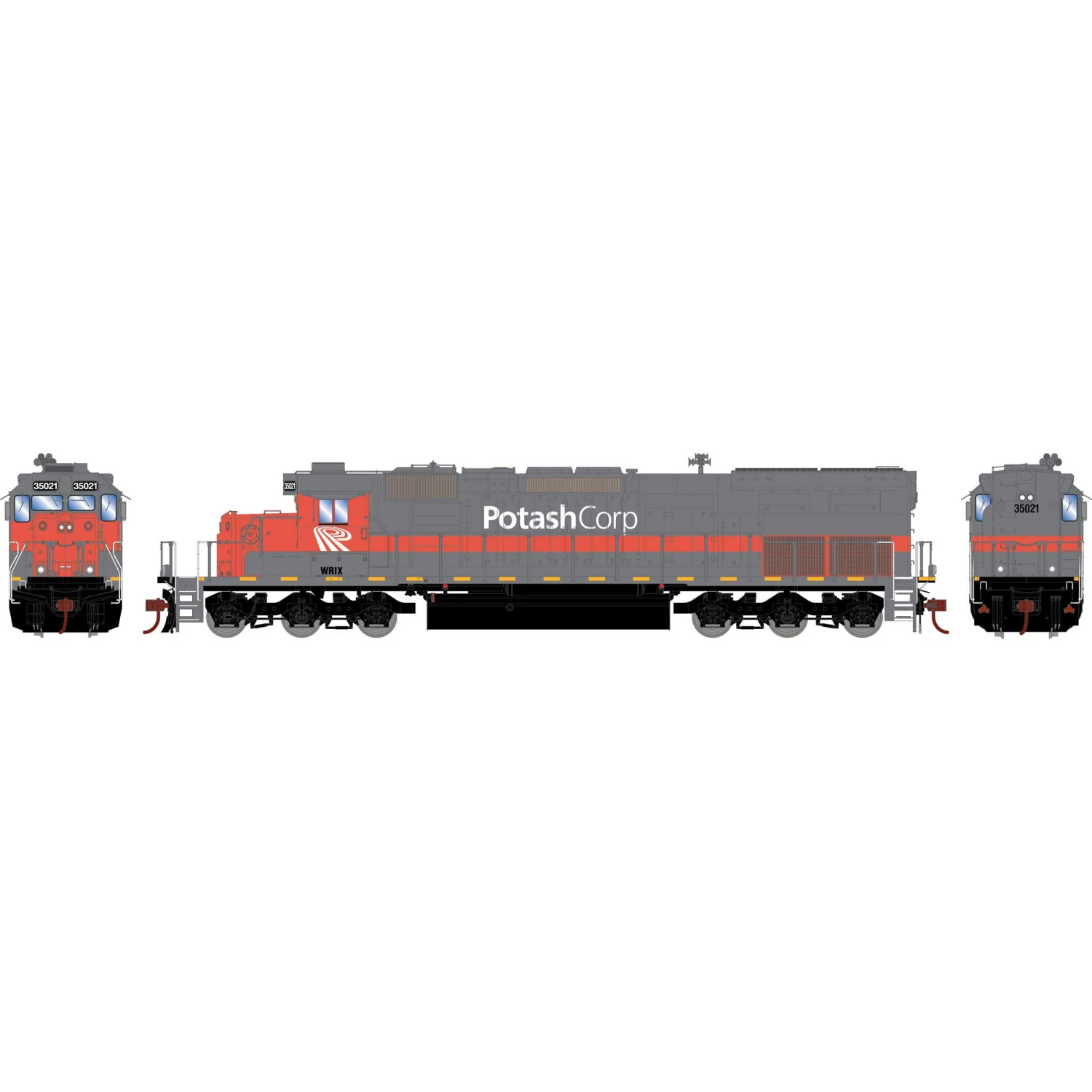 Athearn HO SD40T-2 Locomotive, Potash/WRIX #35021 for Locomotives