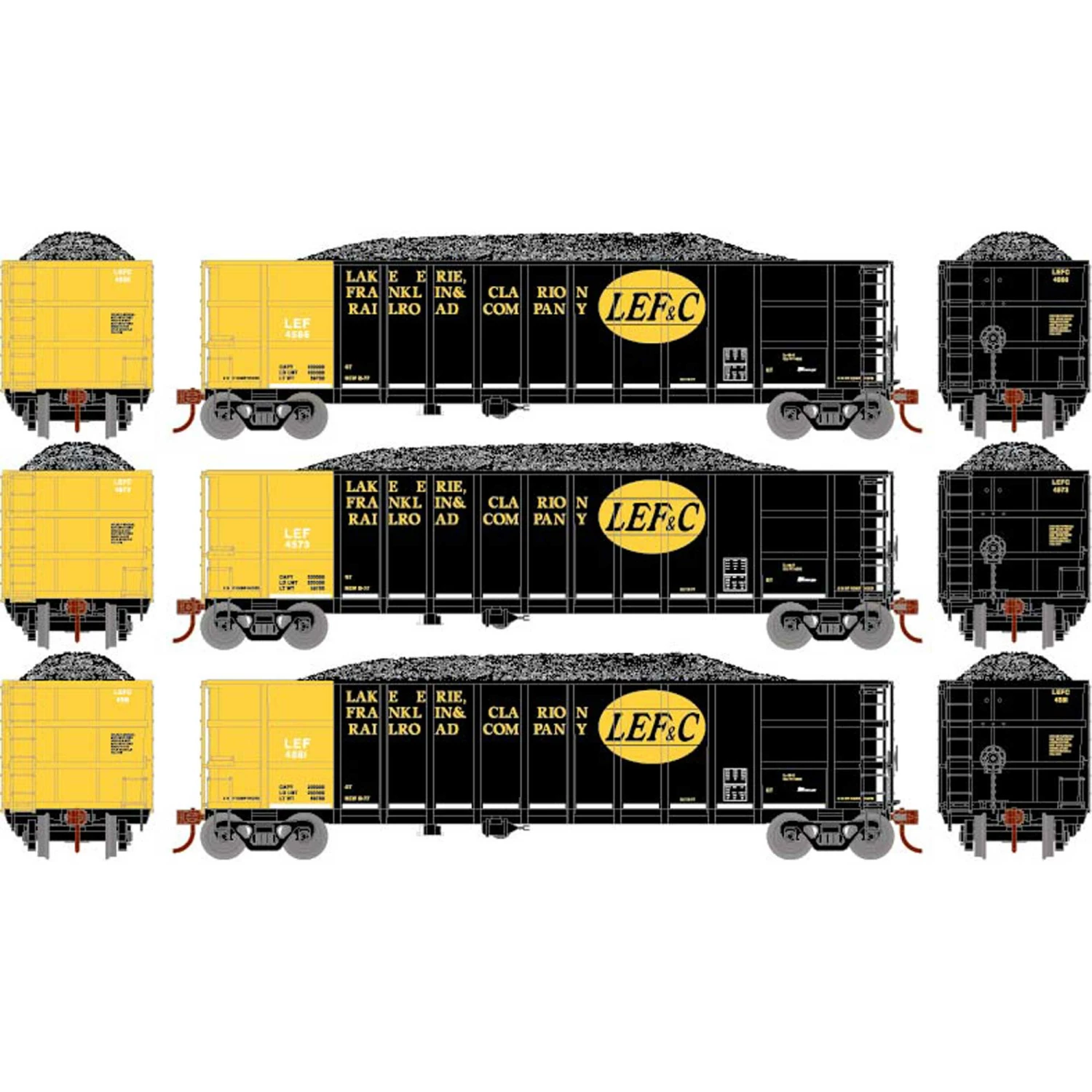 Athearn HO RTR Thrall High Side Gondola with Load, LEF&C #3(3) for Freight Cars