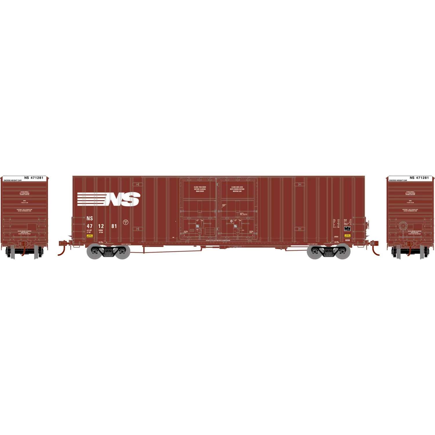 Athearn HO RTR 60' Gunderson Box, NS #471281 for Freight Cars