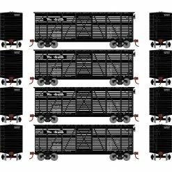 Athearn HO 40' Stock Car, D&RGW #1 (4) for Freight Cars