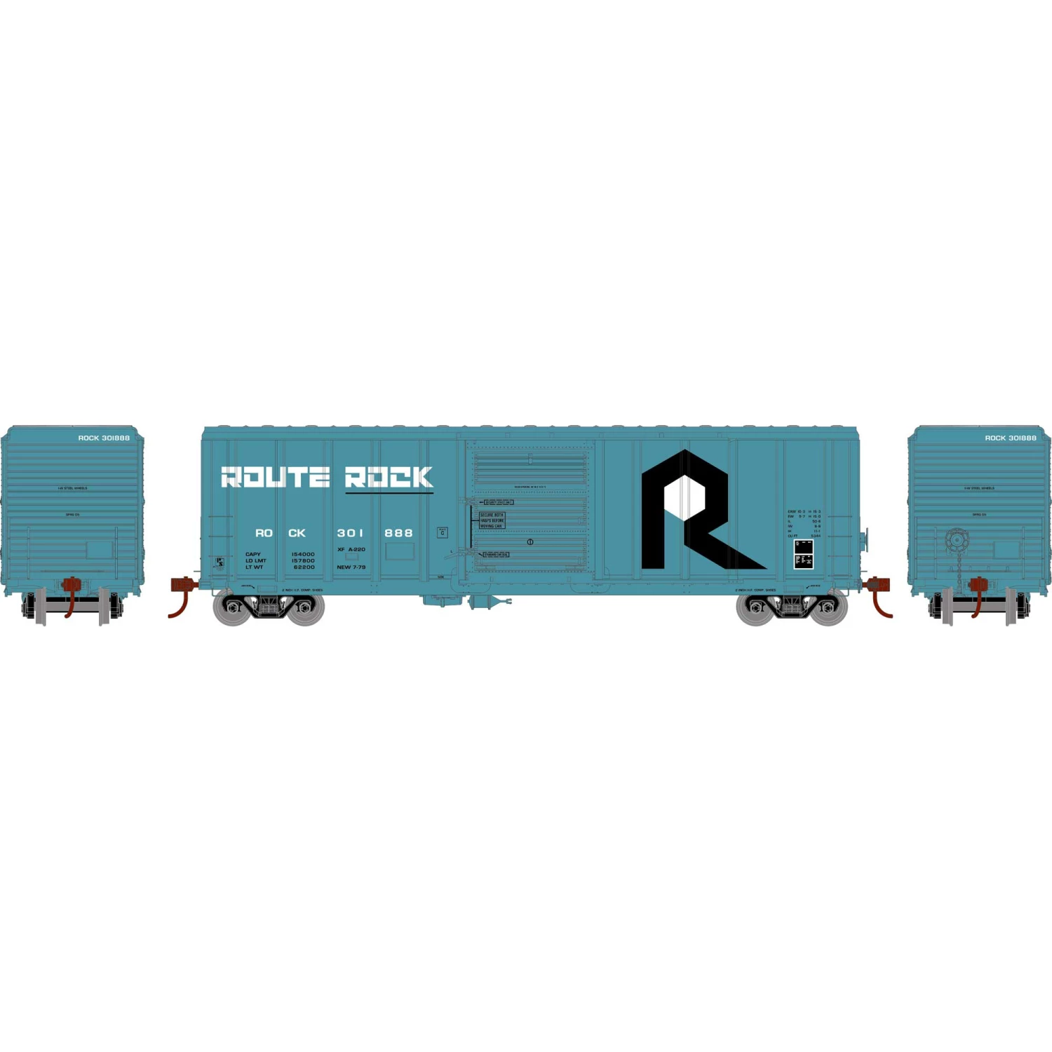 Athearn HO RTR 50' PS 5344 Box, ROCK #301888 for Freight Cars