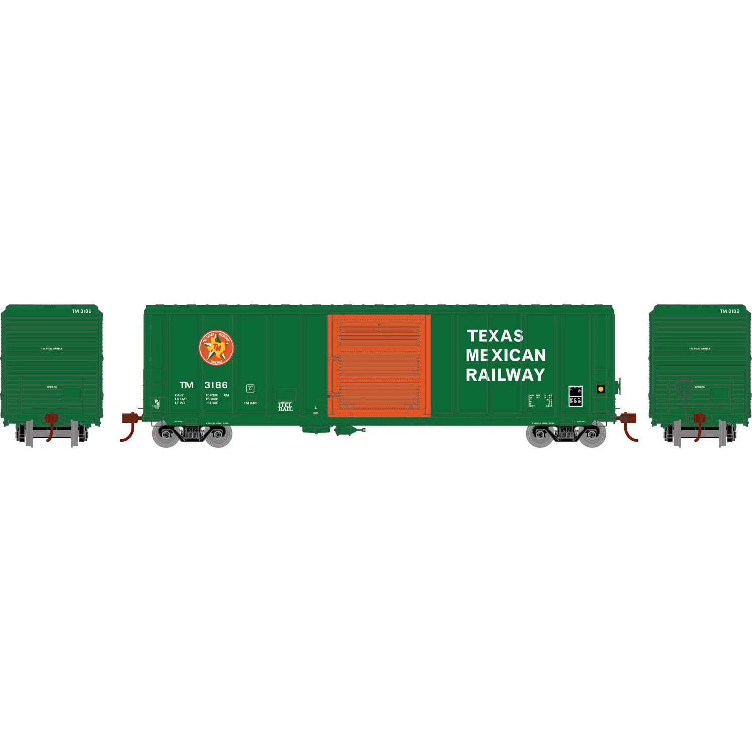 Athearn HO RTR 50' PS 5344 Box, TM #3186 for Freight Cars