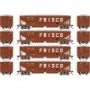 Athearn HO 40' Ribbed 3-Bay Ballast Hopper, SLSF #2 (4) for Freight Cars