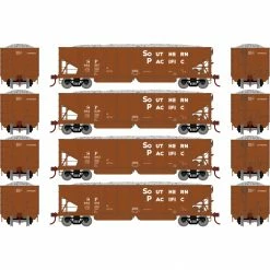 Athearn HO 40' Ribbed 3-Bay Ballast Hopper, SP #1 (4) for Freight Cars