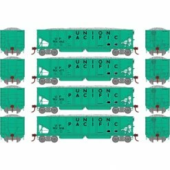 Athearn HO 40' Ribbed 3-Bay Ballast Hopper, UP #2 (4) for Freight Cars