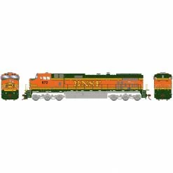 Athearn HO Dash 9-44CW Locomotive Sound-Ready, BNSF & Heritage II #672 for Locomotives