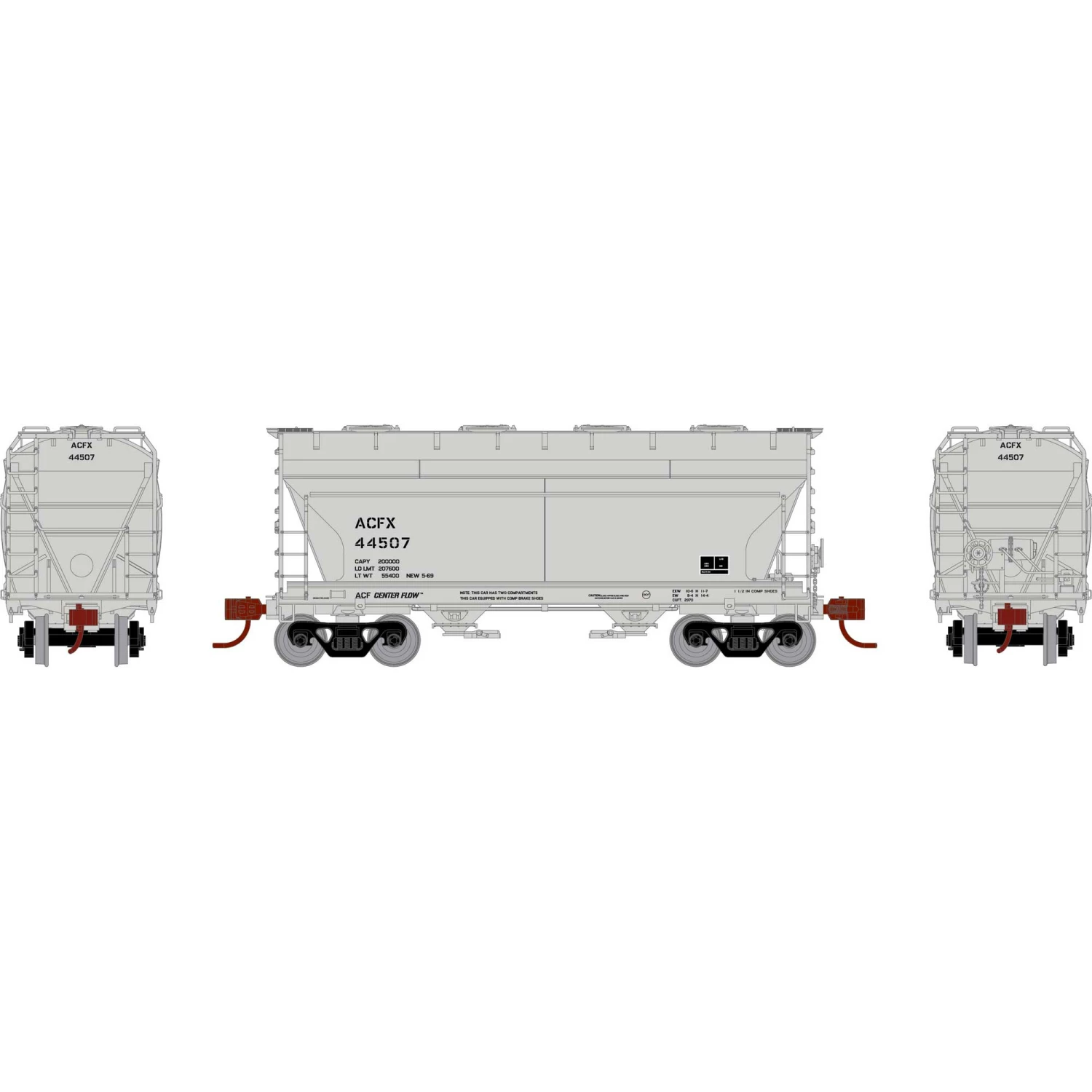 Athearn HO ACF 2970 Covered Hopper, ACFX #44507 for Freight Cars