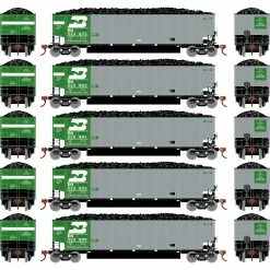 Athearn HO Bethgon Coalporter with Load, BN #3 (5) for Freight Cars