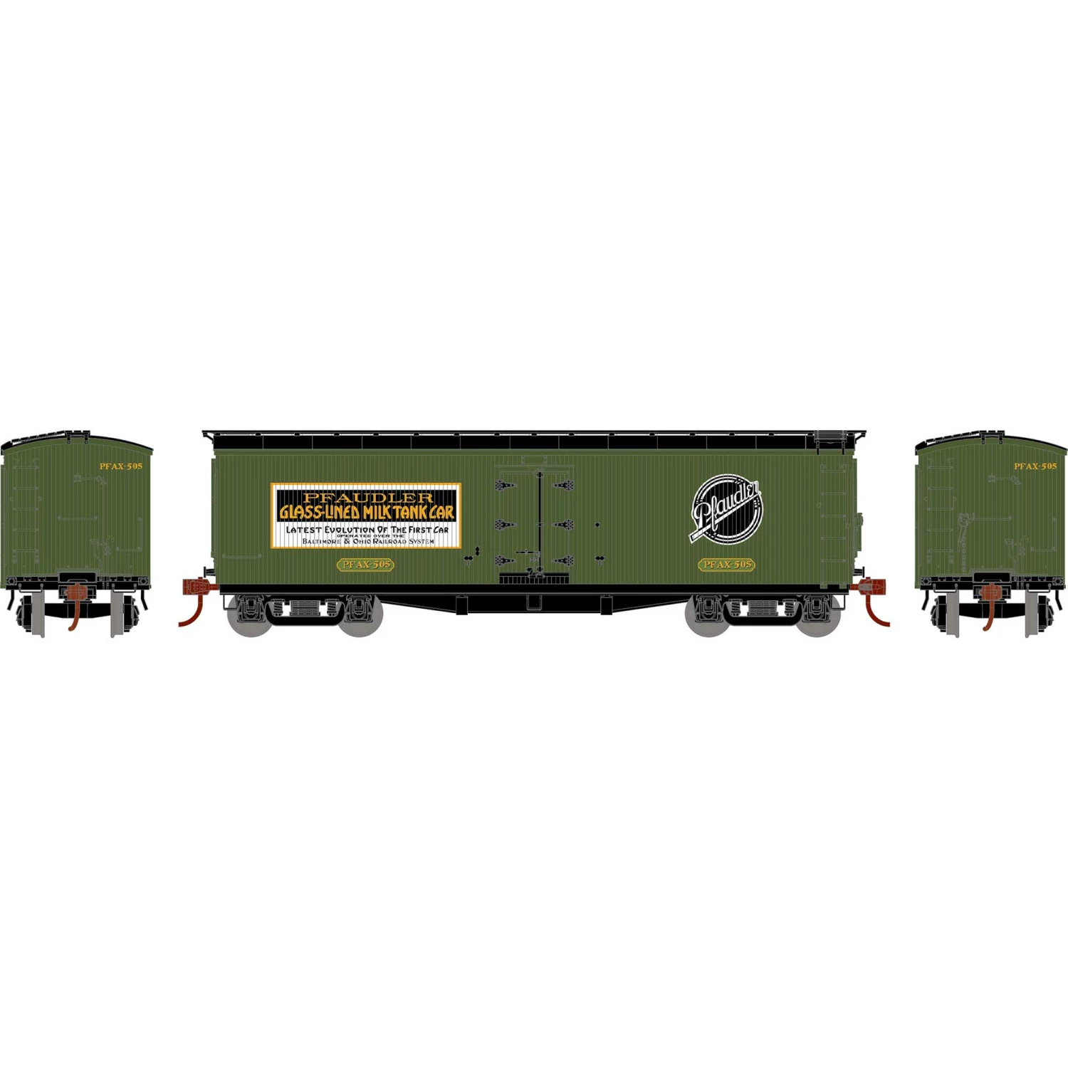 Athearn HO 40' Pfaudler Milk Car, Pfaudler #505 for Freight Cars