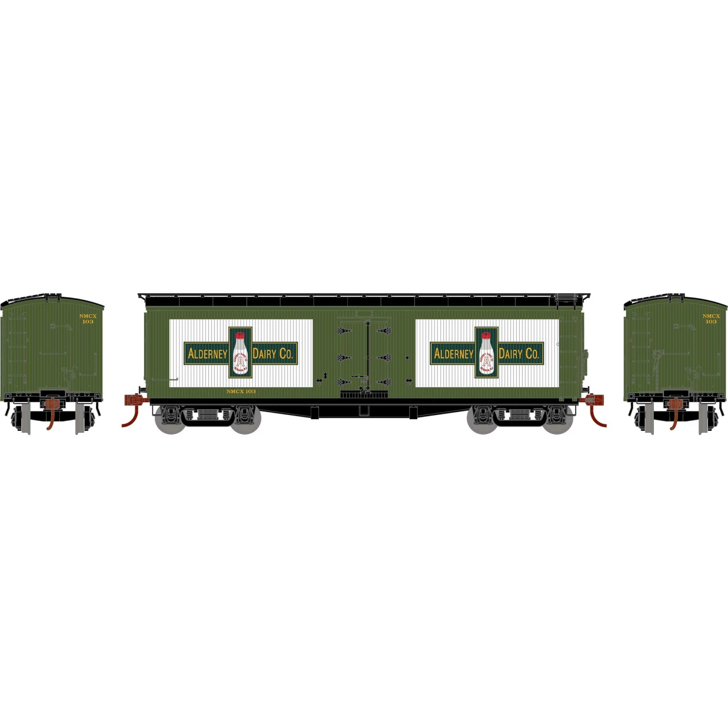 Athearn HO 40' Pfaudler Milk Car, Alderney Dairy #103 for Freight Cars