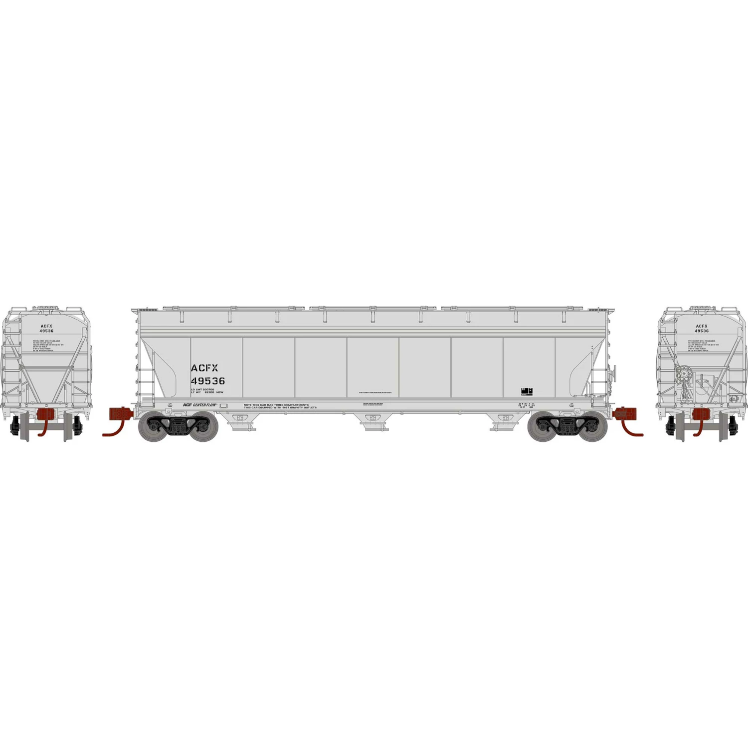 Athearn N ACF 4600 3-Bay CF Hopper, ACFX #49536 for Freight Cars