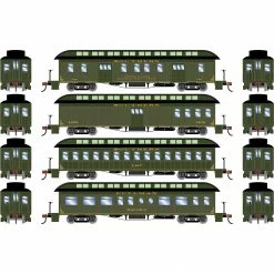 Athearn HO 50' Old Time Overland Passenger Set, SOU #1 (4) for Passenger Cars