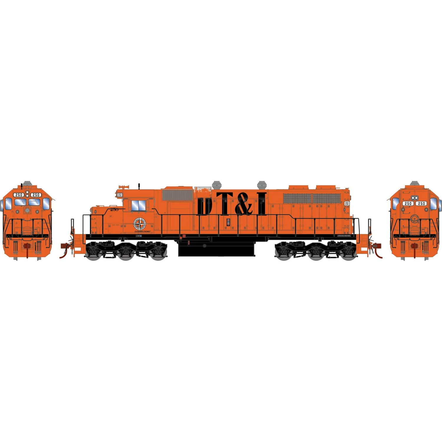 Athearn HO RTR SD38 with DCC & Sound, DT&I #250 for Locomotives