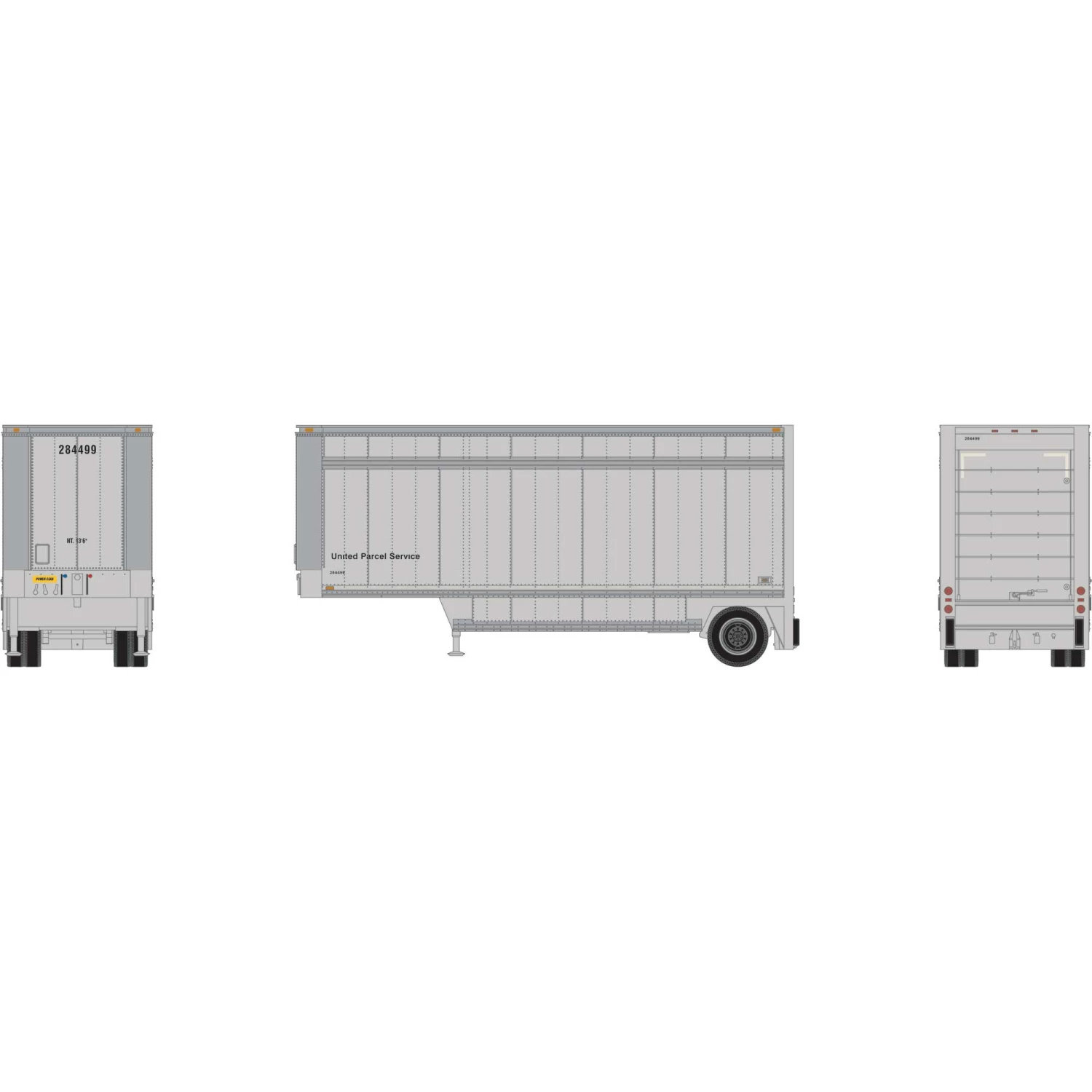 Athearn HO RTR 28' Drop Sill Trailer UPS No Shield #284499 for Scenery