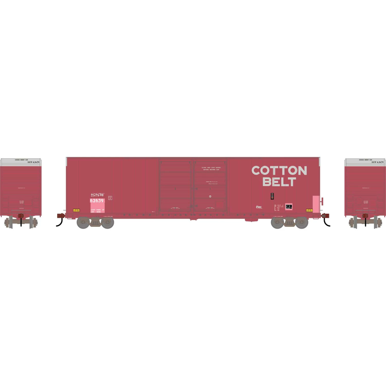 Athearn HO RTR FMC 60' DD/SS Hi-Cube Box, SSW #62639 for Freight Cars