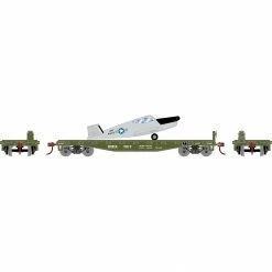 Athearn HO 40' Flat Car with Plane, DODX, USAF #7017 for Freight Cars