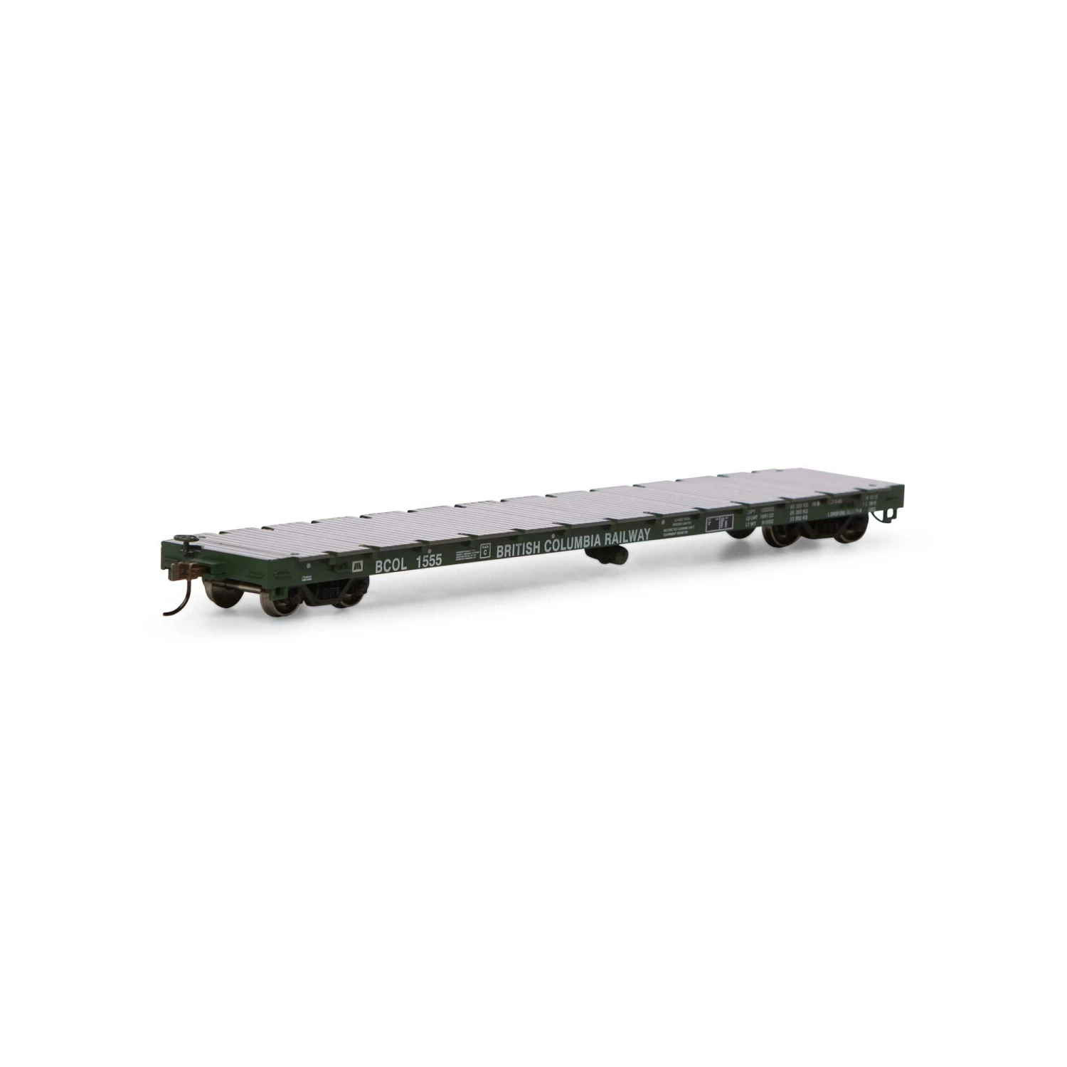 Athearn HO RTR 60' Flat Car, BCOL #1555 for Freight Cars