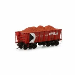 Athearn HO RTR 26' Ore Car Low Side with Load, CPR/Red #375510 for Freight Cars