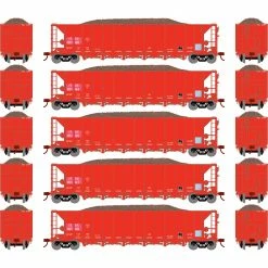 Athearn HO RTR 5-Bay Rapid Discharge Hopper ITGX Red (5) for Freight Cars