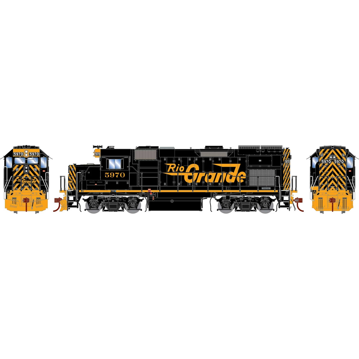 Athearn HO GP15T Locomotive, Rio Grande #5970 for Locomotives