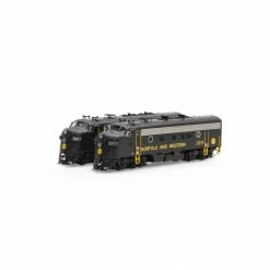 Athearn HO F7 A/A with DCC & Sound, N&W/Freight #3697/#3717 for Locomotives