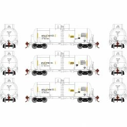Athearn HO 13,600-Gallon Acid Tank, UTLX/White (3) for Freight Cars