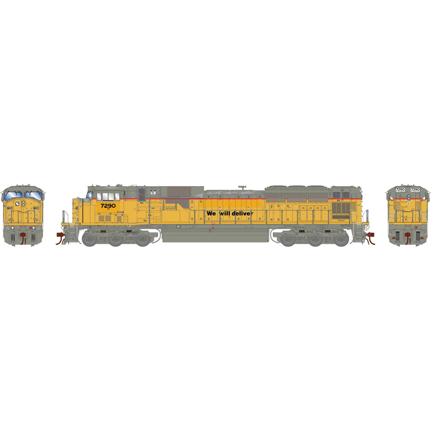 Athearn HO G2 SD90MAC, NS #7290 for Locomotives