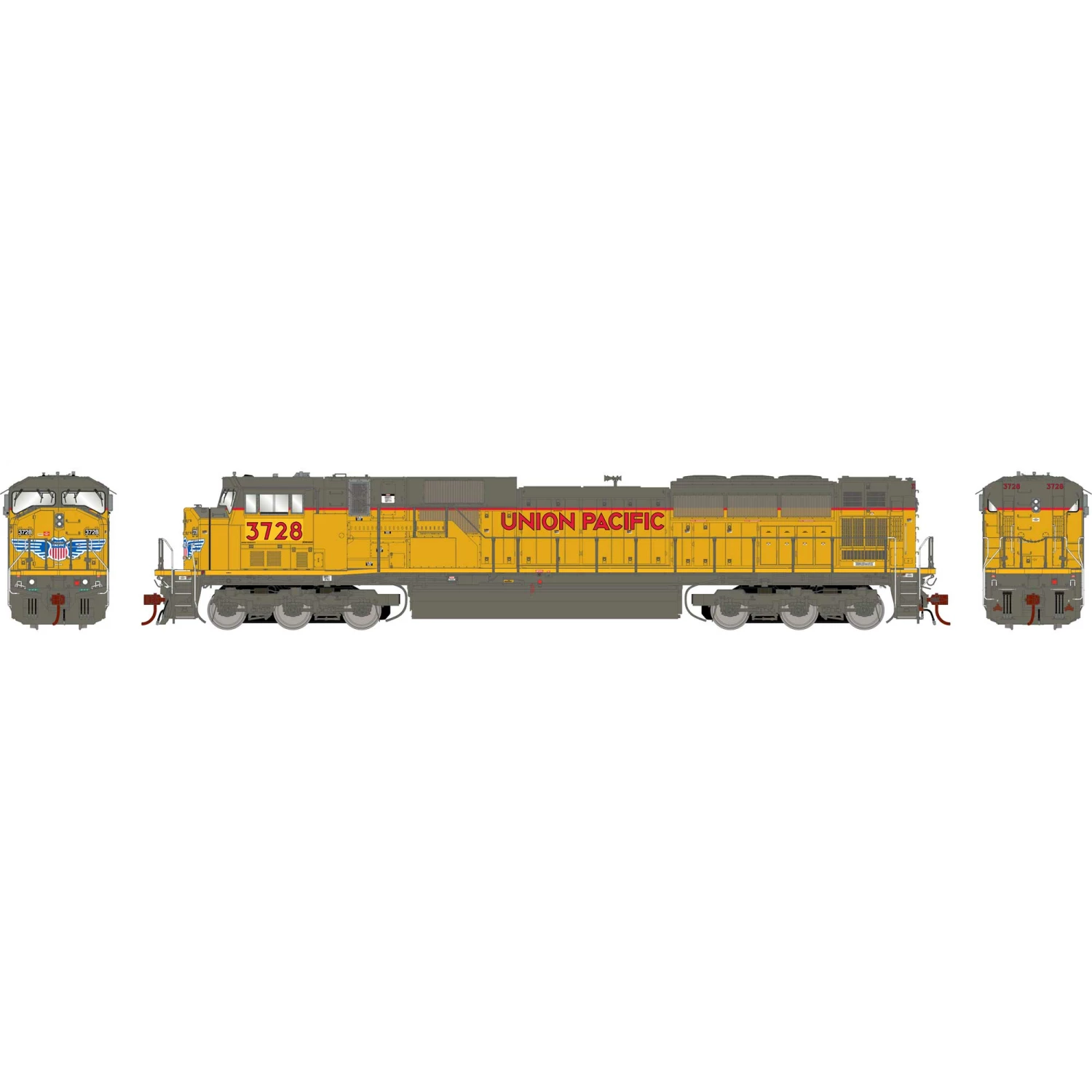 Athearn HO G2 SD90MAC with DCC & Sound, UP #3728 for Locomotives