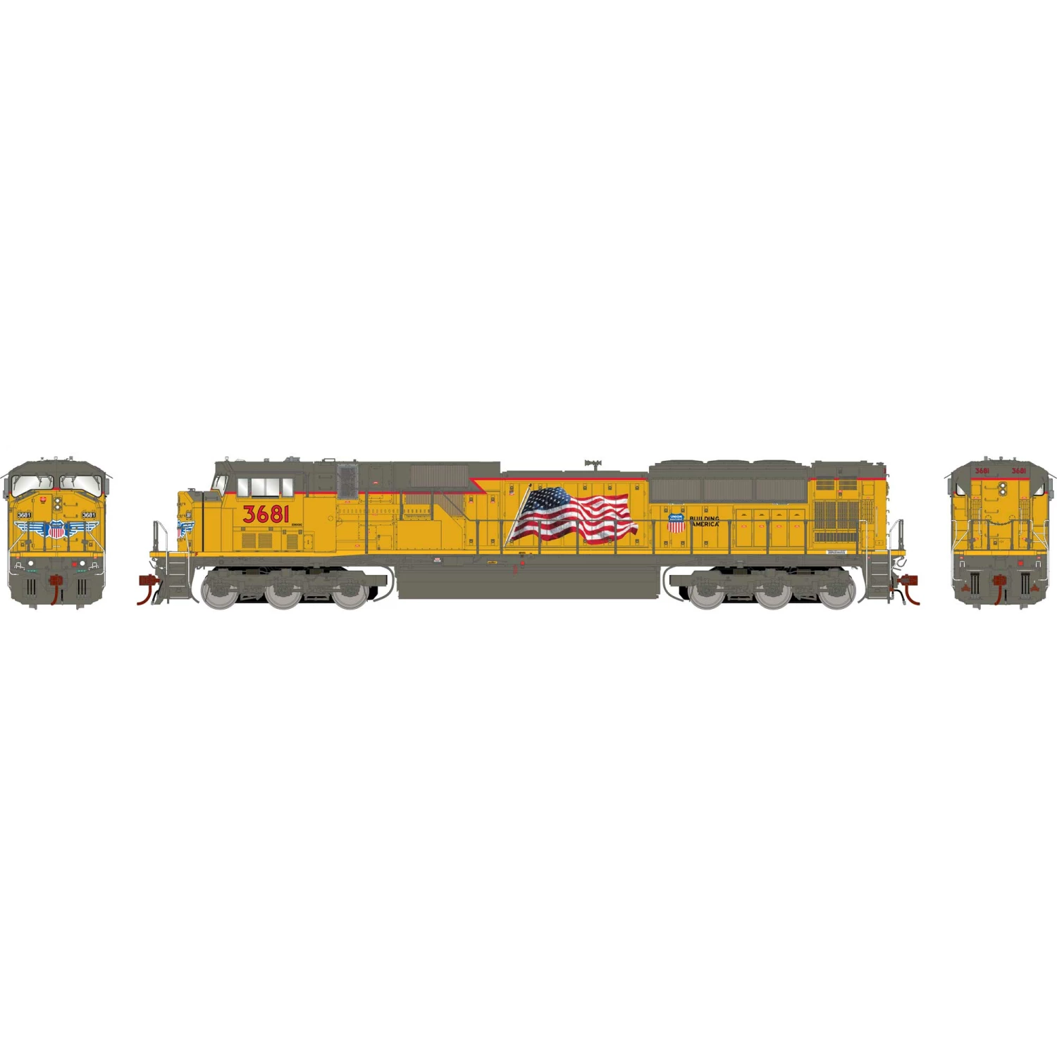 Athearn HO G2 SD90MAC with DCC & Sound, UP #3681 for Locomotives
