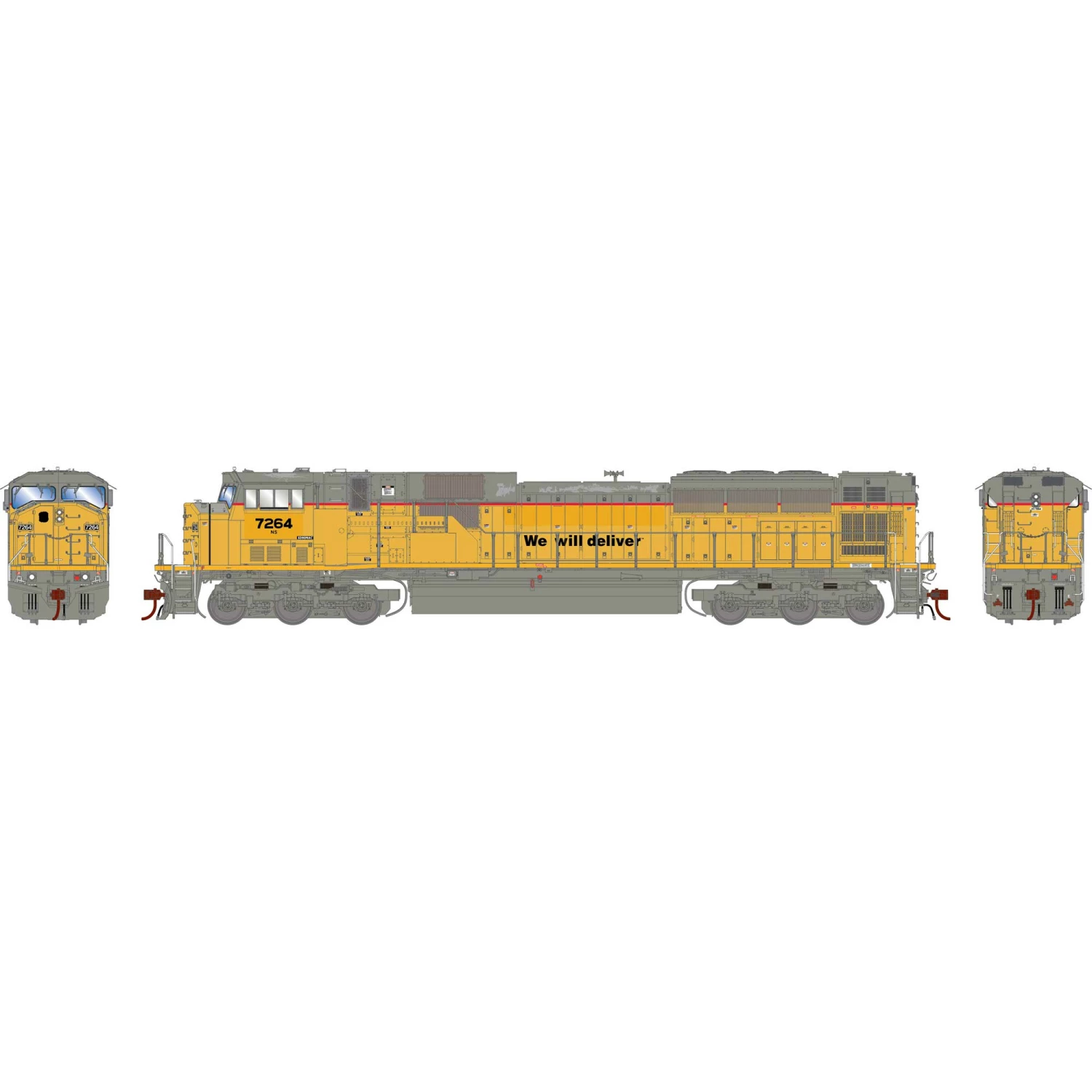 Athearn HO G2 SD90MAC with DCC & Sound, NS #7264 for Locomotives