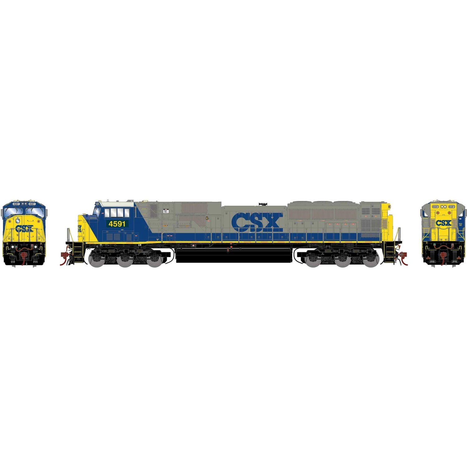 Athearn HO G2 SD80MAC with DCC & Sound, CSX/YN2 #4591 for Locomotives