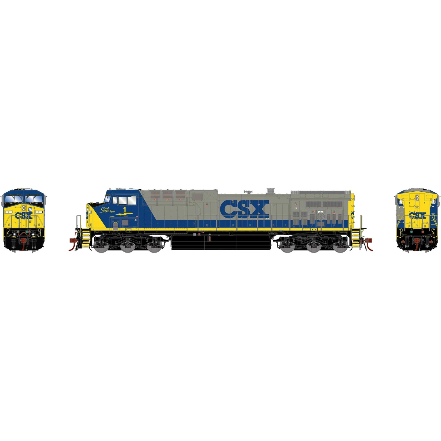 Athearn HO G2 AC4400CW w/DCC & Sound, CSX #1 for Locomotives