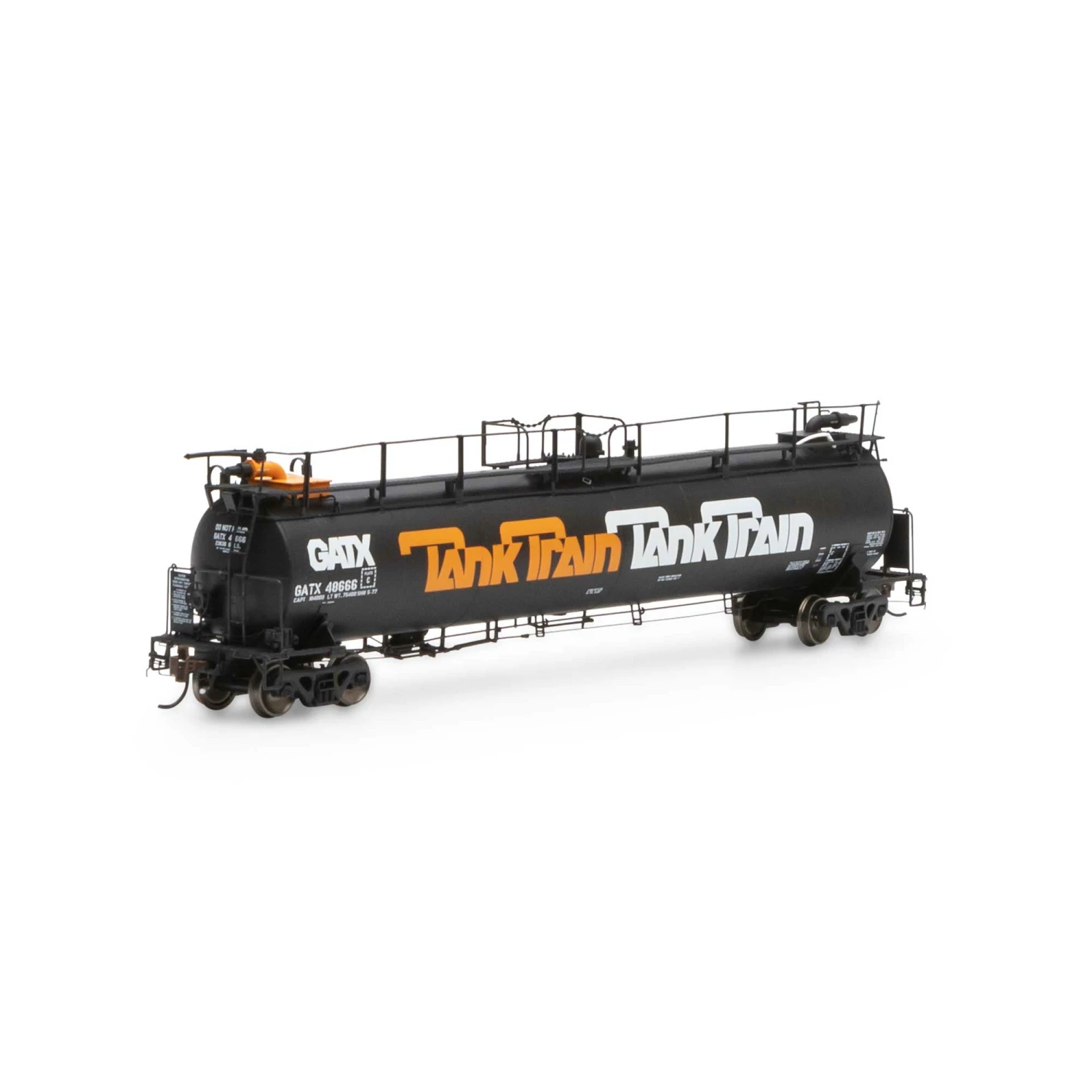 Athearn HO TankTrain Intermediate,GATX/Orange Letter#48666 for Freight Cars